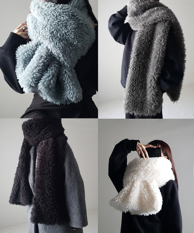 ボリュームフラッフィーシャギーボアマフラー ／ volume fluffy shaggy boa muffler