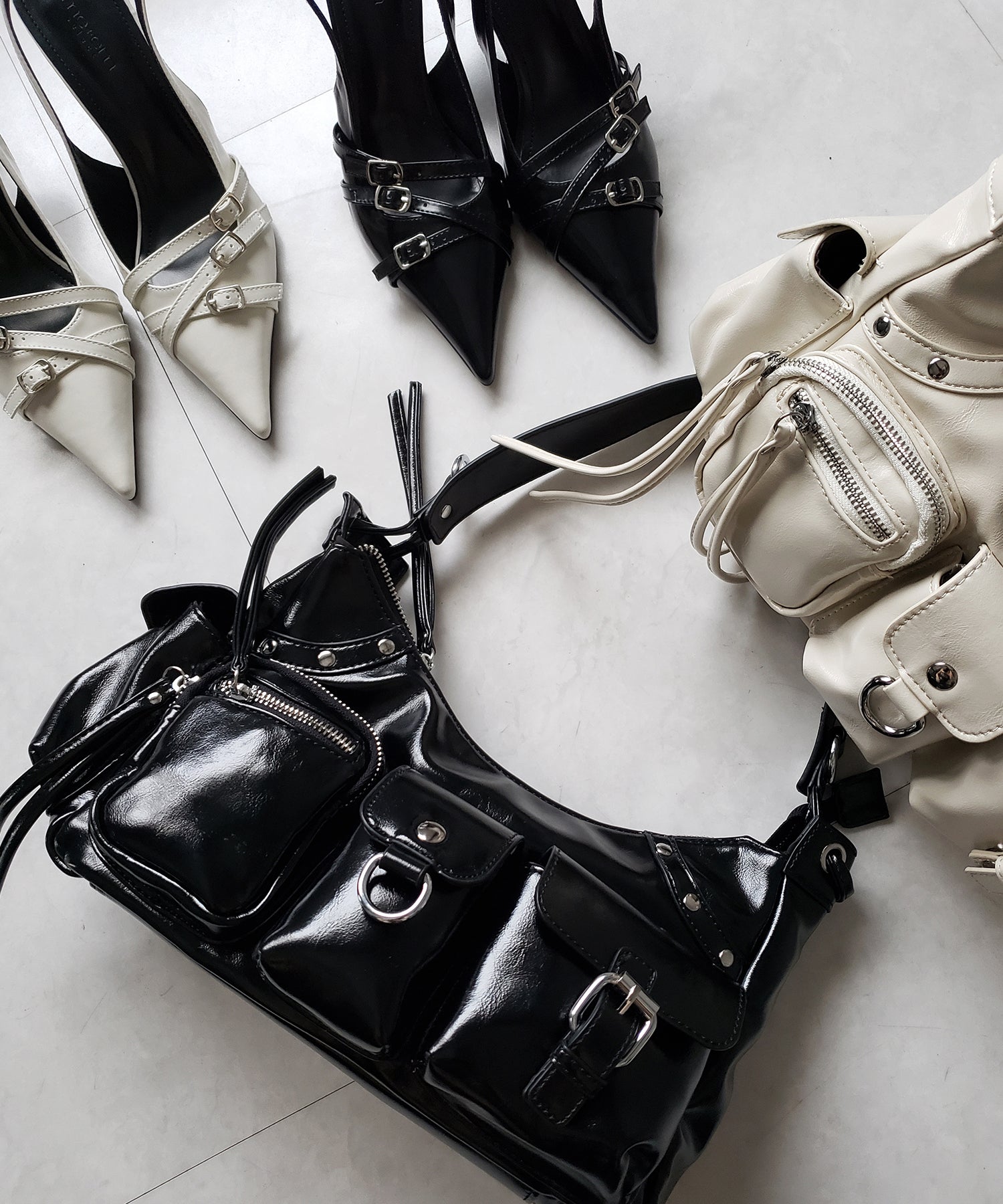【 ショルダーにできる２WAY 】 ４アウトポケットワンハンドルショルダーバッグ ／ 4 outpocket onehandle shoulder bag