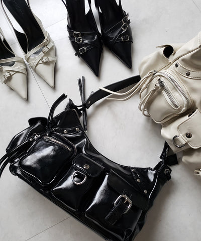 【 ショルダーにできる２WAY 】 ４アウトポケットワンハンドルショルダーバッグ ／ 4 outpocket onehandle shoulder bag