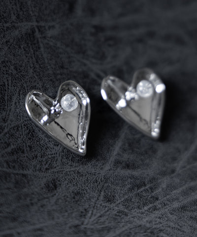 VOLUME SILVER HEART PIERCE ／ ボリュームシルバーハートピアス