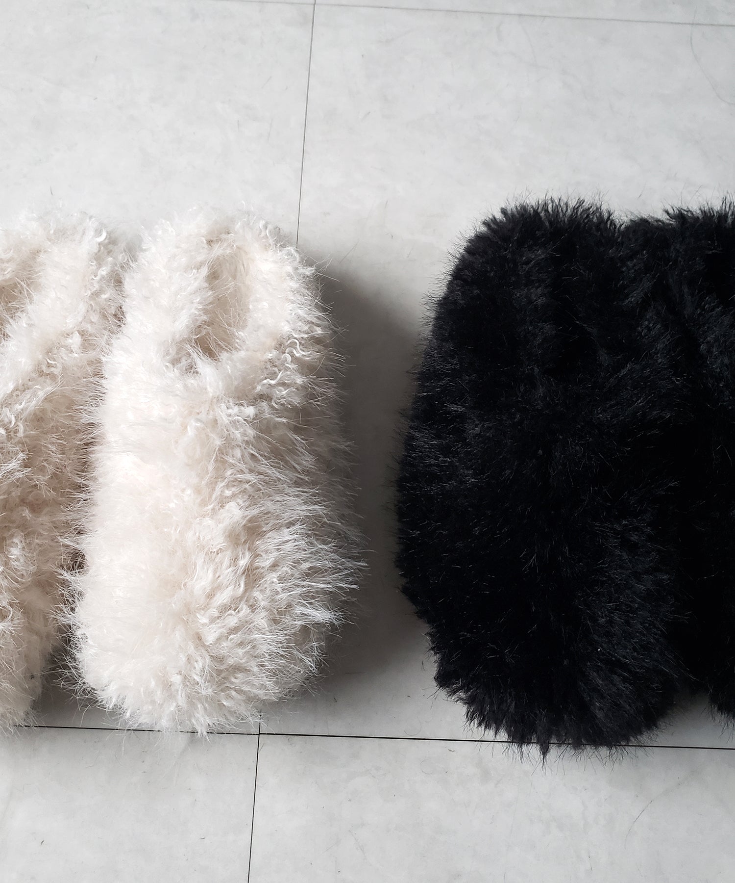 クリンクルフェイクファールームシューズ ／ crinkle fake fur room shoes