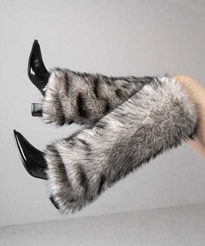 ミックスフェイクファーロングカバーブーツ ／ mix fake fur long cover boots