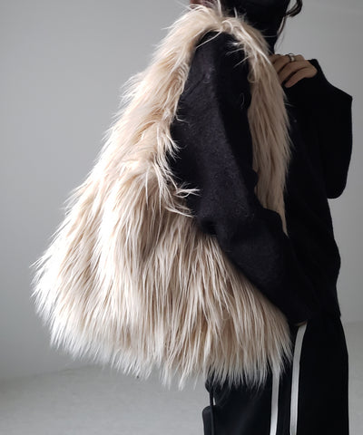 【 ５color 】シャギーファーワンハンドルショルダーバッグ ／ shaggy fur onehandle shoulder bag