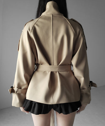 ２WAYスタンドカラーミドルトレンチコート ／ 2WAY stand collar middle trench coat
