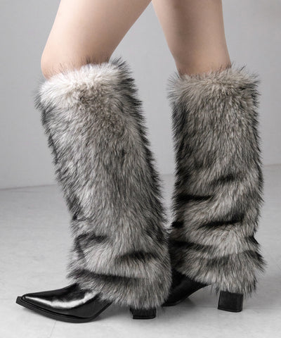 ミックスフェイクファーロングカバーブーツ ／ mix fake fur long cover boots