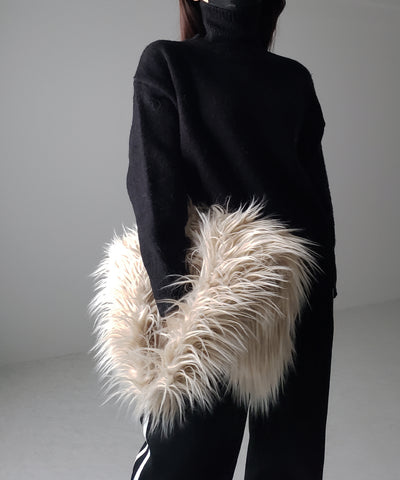 【 ５color 】シャギーファーワンハンドルショルダーバッグ ／ shaggy fur onehandle shoulder bag