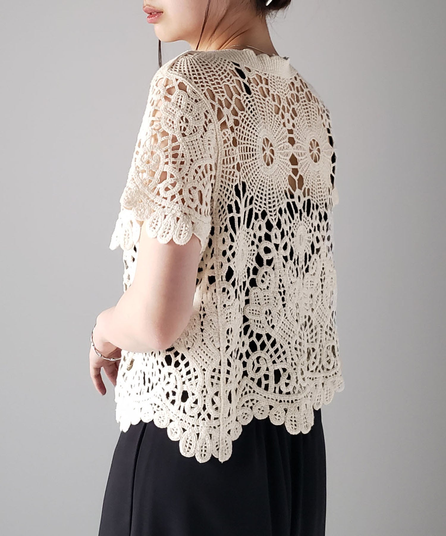 lace floral pattern tops 花柄レーストップス