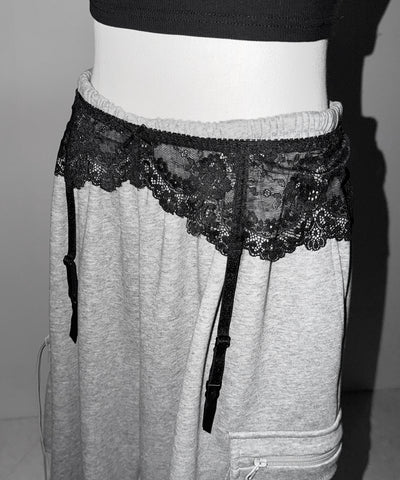 レースリボンストラップガーターベルト ／lace ribbon strap garter belt