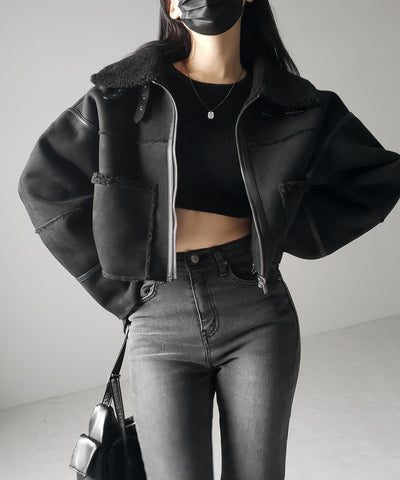 【 ３color 】BASIC ショートリブニットトップス　／ BASIC SHORT LIB KNIT TOPS
