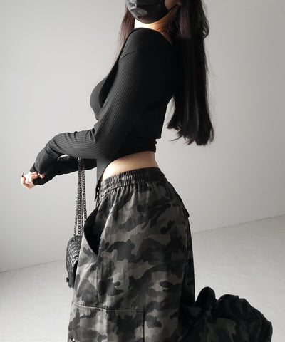 【 ２点セット 】シャーリングリボンベアトップス ＆ ショートカーディガン SET ／ shirring ribbon bare tops & short cardigan SET