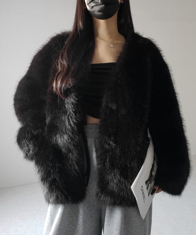 【 ４color 】ミンクライクフェイクファーボリュームコート ／ ｍink-like fake fur volume coat