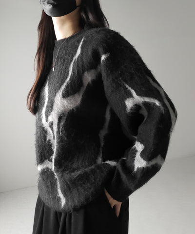 【 ３color 】CRACK モヘアライクオーバーニット ／ CRACK mohair-like over knit