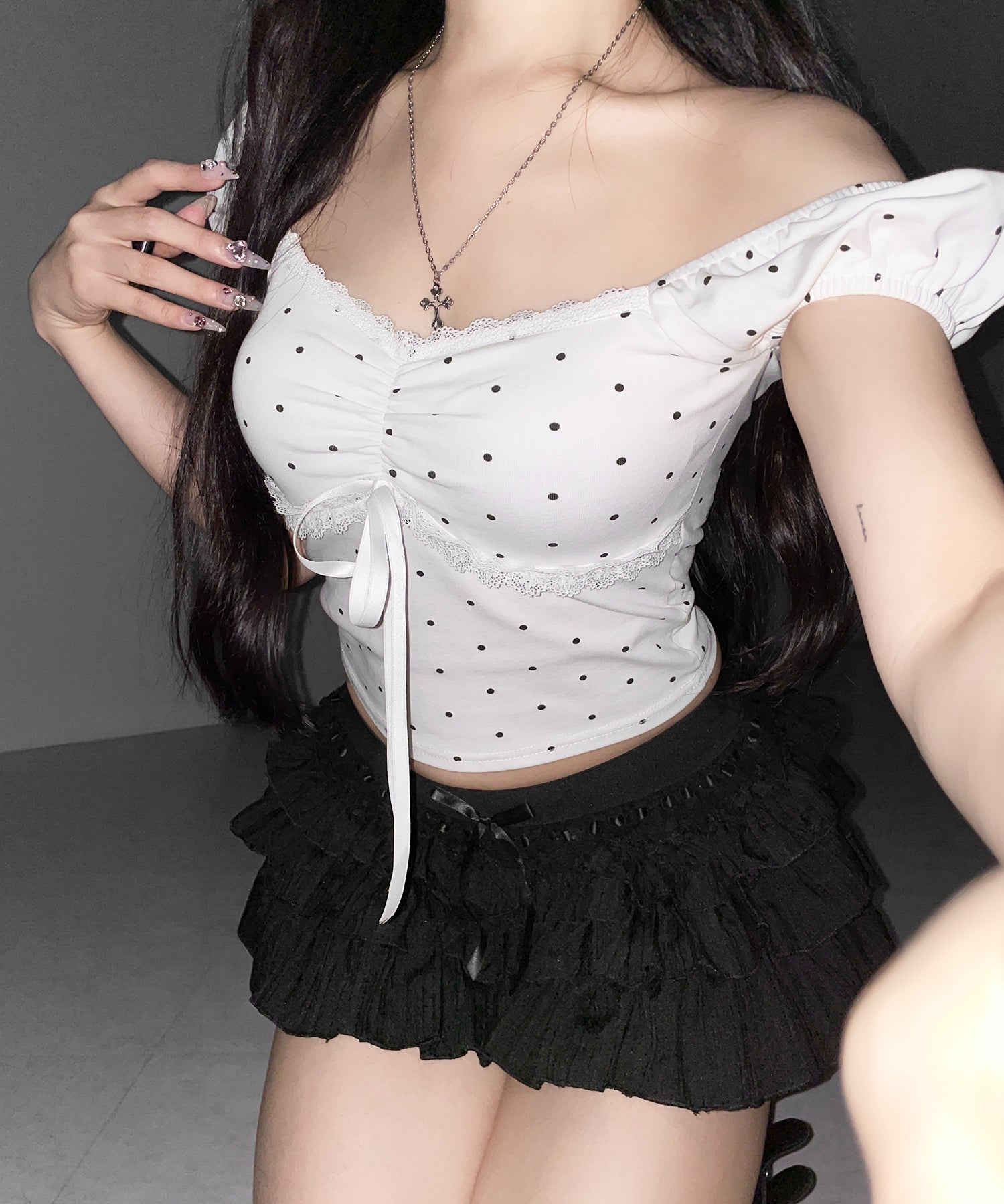 リボンフリルミニショートパンツ ／ ribbon frill mini short pants