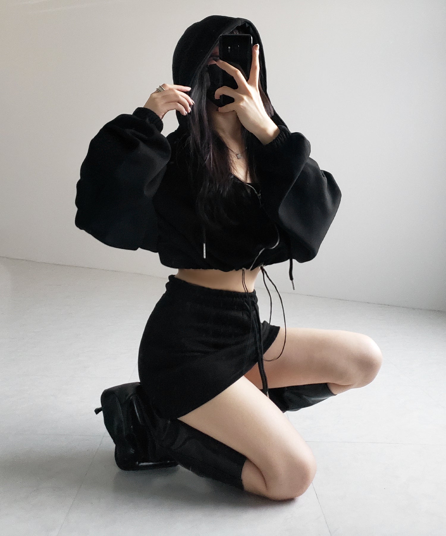 NieR チュール付きMINI SKIRT BLACK SHIRT セットアップ