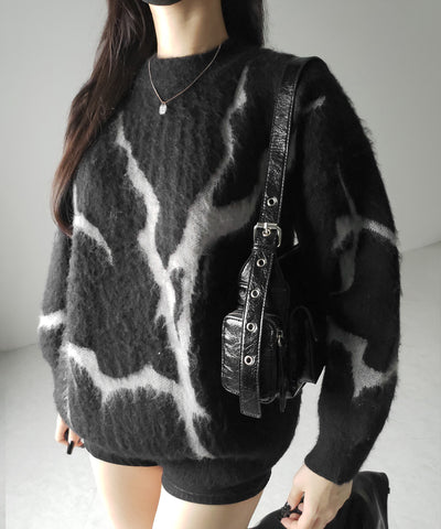 【 ３color 】CRACK モヘアライクオーバーニット ／ CRACK mohair-like over knit