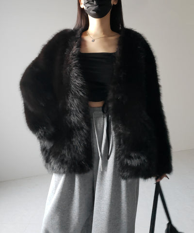 【 ４color 】ミンクライクフェイクファーボリュームコート ／ ｍink-like fake fur volume coat
