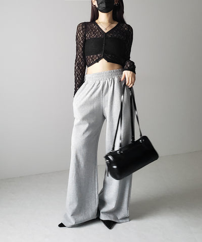 【 ２color 】フロントボタンショートレースカーディガン ／ front button short lace cardigan