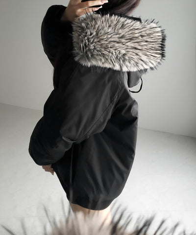 フェイクファーフーディビッグダウンジャケット ／ fake fur hoodie big down jacket