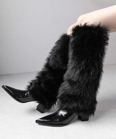 ミックスフェイクファーロングカバーブーツ ／ mix fake fur long cover boots