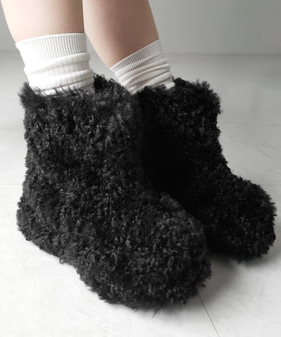 厚底テディボアショートブーツ ／ platform teddy boa short boots