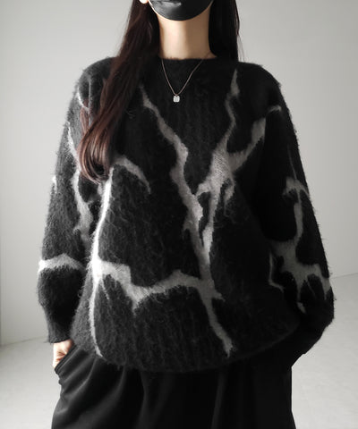 【 ３color 】CRACK モヘアライクオーバーニット ／ CRACK mohair-like over knit
