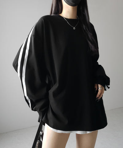 【 ２color 】サイドラインビッグＴシャツ ／ side line BIG Tee