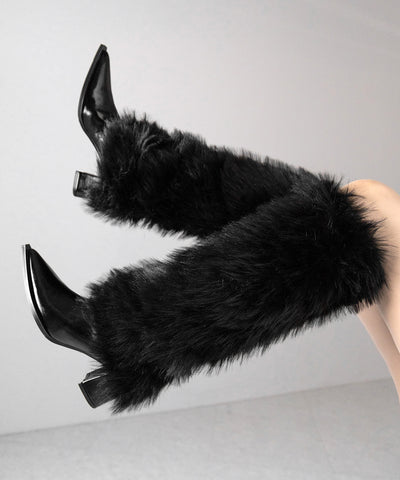 ミックスフェイクファーロングカバーブーツ ／ mix fake fur long cover boots
