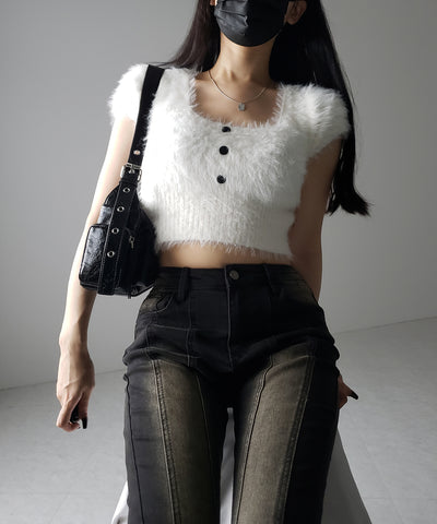 【４size 】ヴィンテージライクストレッチブラックフレアデニム ／ vintage like stretch black flare denim