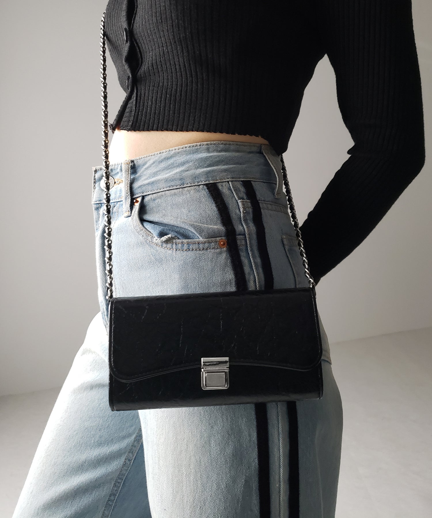 3color 】ロングウォレットチェーンショルダーバッグ ／ long wallet 