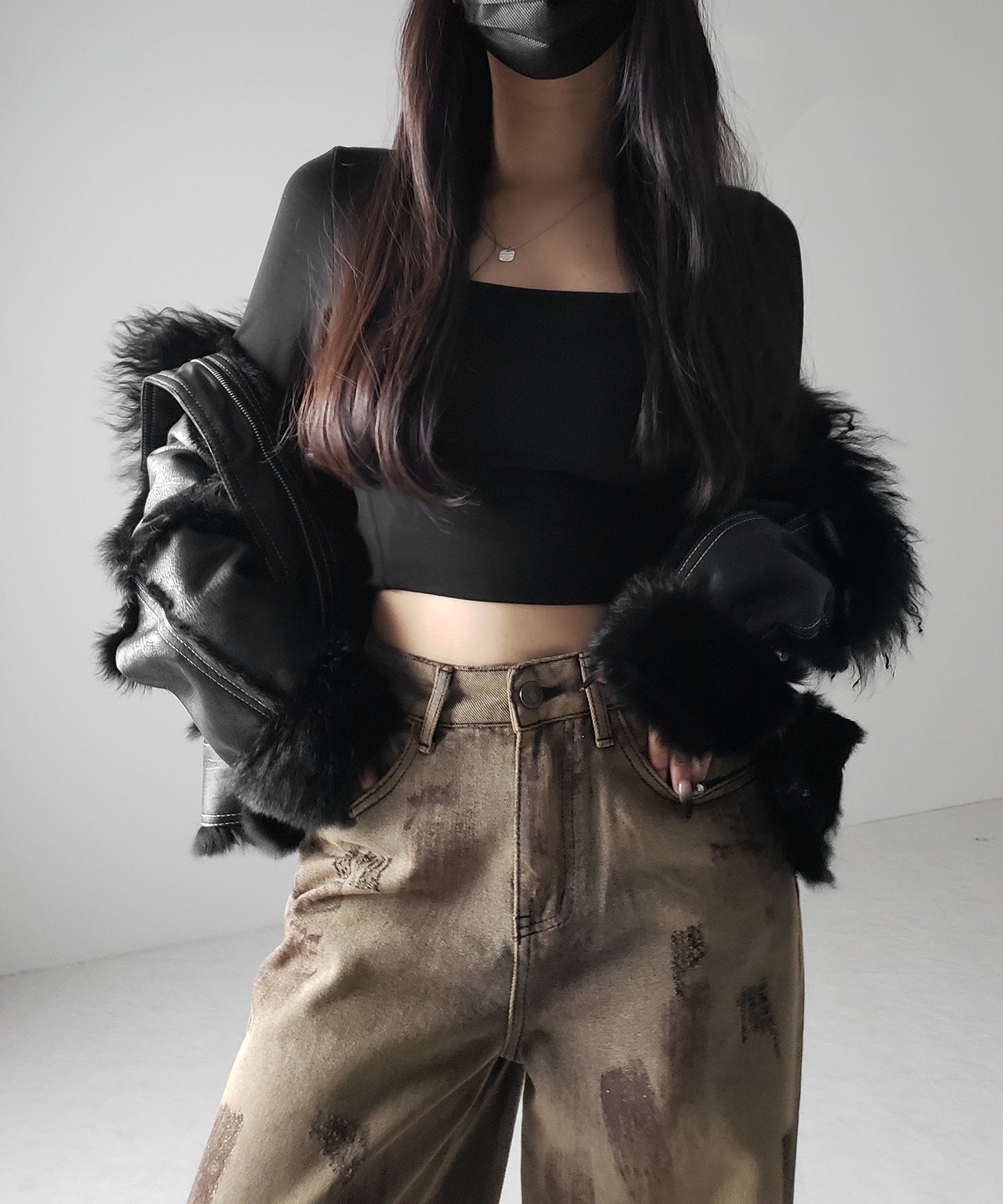 【 ２color ／ ４size 】ヴィンテージペイントグラデーションワイドデニムパンツ ／ vintage paint gradation wide denim pants