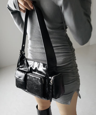 【 ３color 】４アウトポケットヴィンテージスクエアショルダーバッグ ／ 4 outpocket vintage square shoulder bag