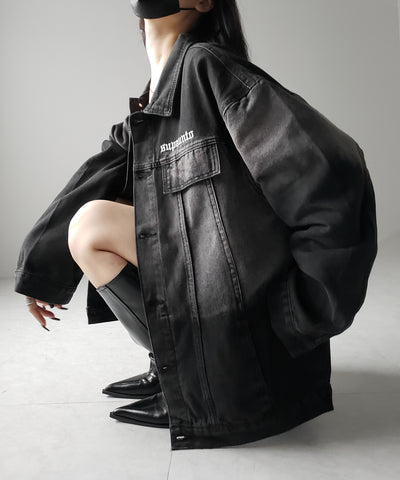 【 ２color ／ ２size 】グラデーションヴィンテージウォッシュオーバーデニムジャケット ／ gradation vintage wash over denim jacket
