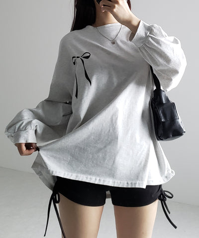 【 ３size 】サイドリボンシャーリングバイカーショートパンツ ／ side ribbon ruched biker shorts