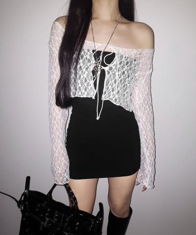 【 ２color 】サイドシャーリングタイトリブミニワンピース ／ side shirring tight rib mini onepiece
