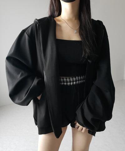【 ３点セット 】BIGシルエットパーカー ＋ ショートパンツ ＋ レッグカバー SET ／ big silhouette hoodie + short pants + leg covers