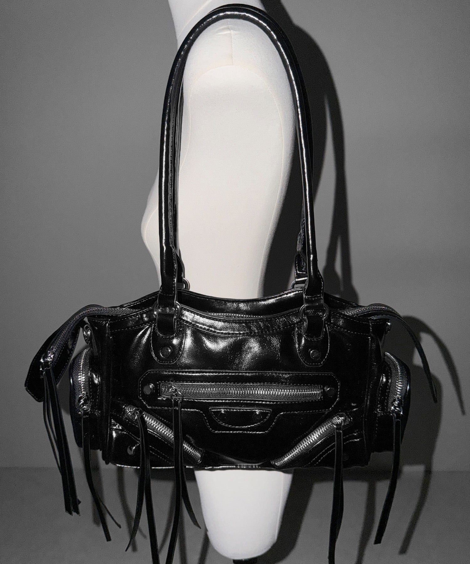 【 ショルダーストラップ付き２WAY 】ヴィンテージアウトポケットグランジボストンショルダーバッグ／ vintage out pocket grunge boston shoulder bag