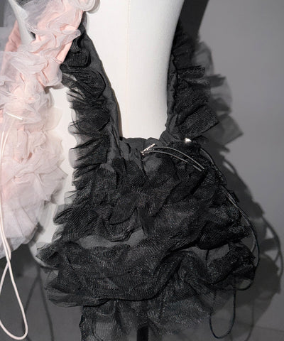 チュールフリル巾着ミニショルダーバッグ／ tulle frill drawstring mini shoulder bag
