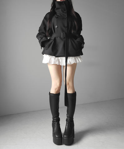 ２WAYスタンドカラーミドルトレンチコート ／ 2WAY stand collar middle trench coat