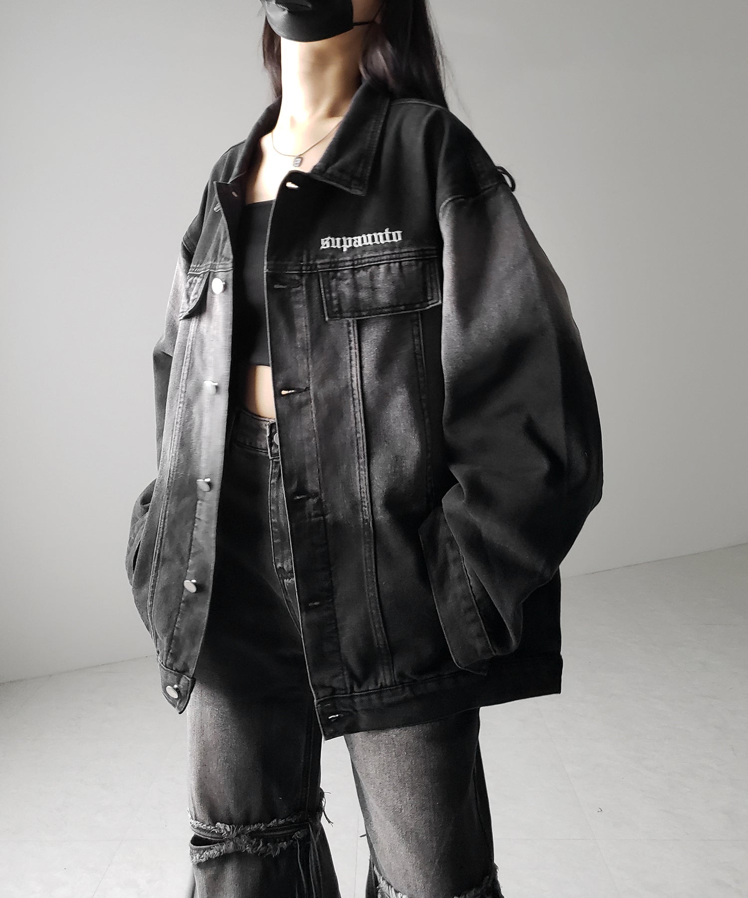 【 ２color ／ ２size 】グラデーションヴィンテージウォッシュオーバーデニムジャケット ／ gradation vintage wash over denim jacket
