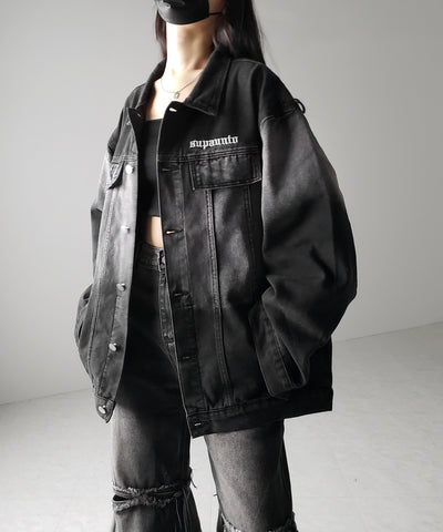 【 ２color ／ ２size 】グラデーションヴィンテージウォッシュオーバーデニムジャケット ／ gradation vintage wash over denim jacket