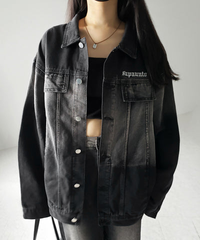 【 ２color ／ ２size 】グラデーションヴィンテージウォッシュオーバーデニムジャケット ／ gradation vintage wash over denim jacket