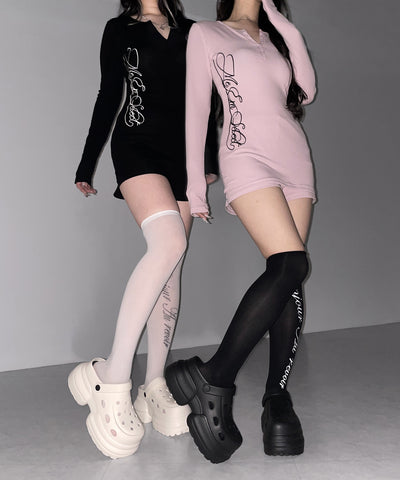 【 セットアップ 】レタリングロゴヘンリーネックトップス＆ショートパンツ SETUP ／ lettering logo henlyneck tops ＆ short pants