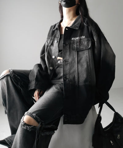 【 ２color ／ ２size 】グラデーションヴィンテージウォッシュオーバーデニムジャケット ／ gradation vintage wash over denim jacket