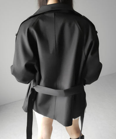 ２WAYスタンドカラーミドルトレンチコート ／ 2WAY stand collar middle trench coat