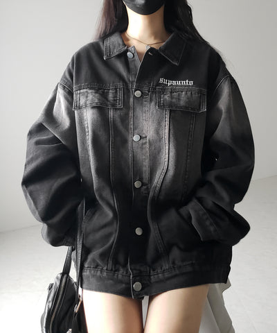【 ２color ／ ２size 】グラデーションヴィンテージウォッシュオーバーデニムジャケット ／ gradation vintage wash over denim jacket