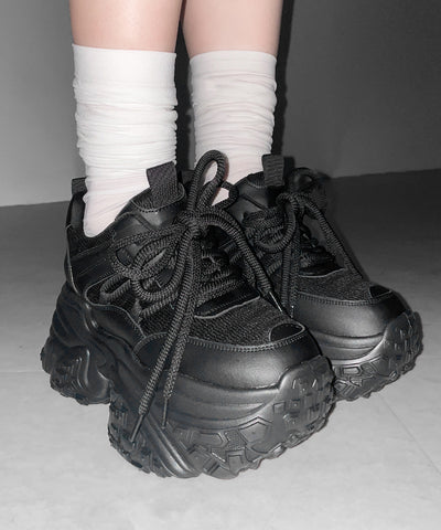 【 +10.5cm盛れ 】レースアップ厚底スニーカー ／ +10.5cm lace-up platform sneakers