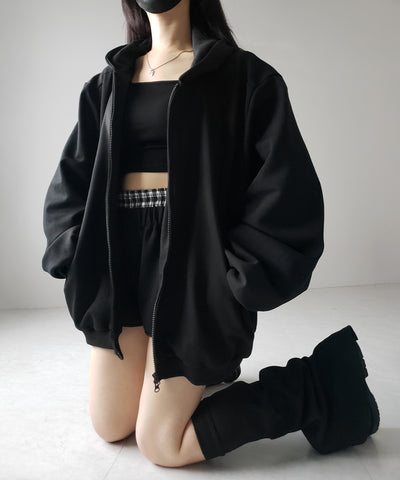 【 ３点セット 】BIGシルエットパーカー ＋ ショートパンツ ＋ レッグカバー SET ／ big silhouette hoodie + short pants + leg covers