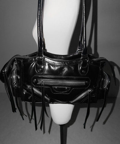 【 ショルダーストラップ付き２WAY 】ヴィンテージアウトポケットグランジボストンショルダーバッグ／ vintage out pocket grunge boston shoulder bag