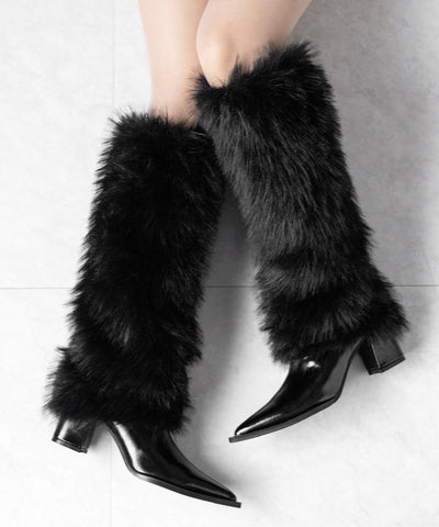 ミックスフェイクファーロングカバーブーツ ／ mix fake fur long cover boots