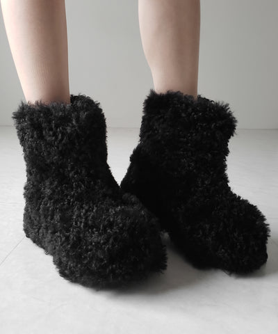 厚底テディボアショートブーツ ／ platform teddy boa short boots